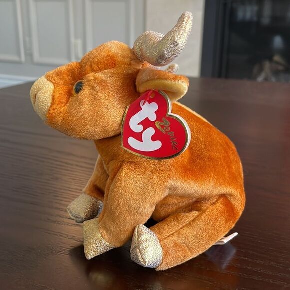 TY Beanie Babies Zodiac OX Plush 2000 TY Zodiac Collection Taurus - w/ Tag EUC - Picture 2 of 7